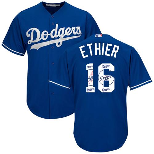Dodgers #16 Andre Ethier Blue Team Logo Fashion Stitched MLB Jersey